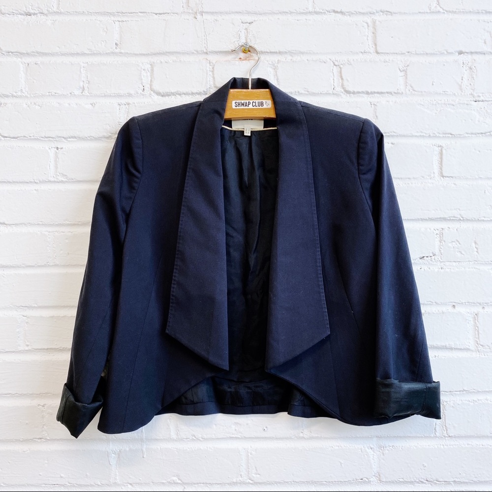 NISSE navy open blazer structured